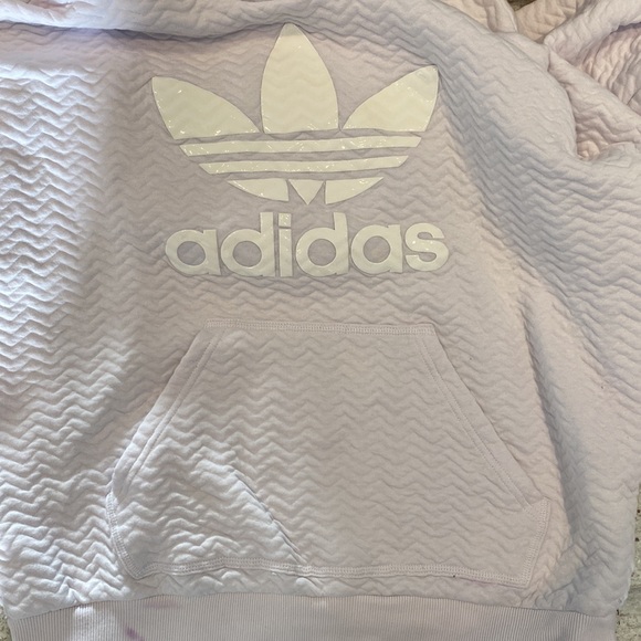 ADIDAS trefoil chevron texture Hoodie Large - Picture 6 of 14